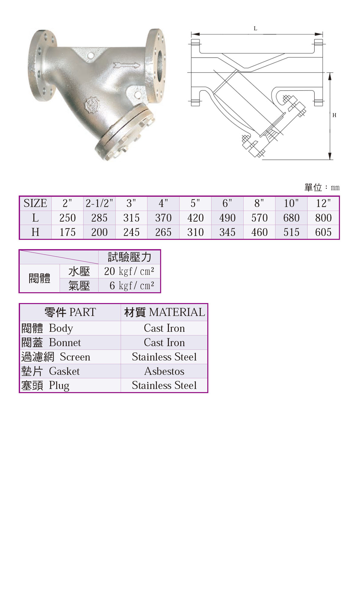 鑄鐵雙瓣式逆止閥